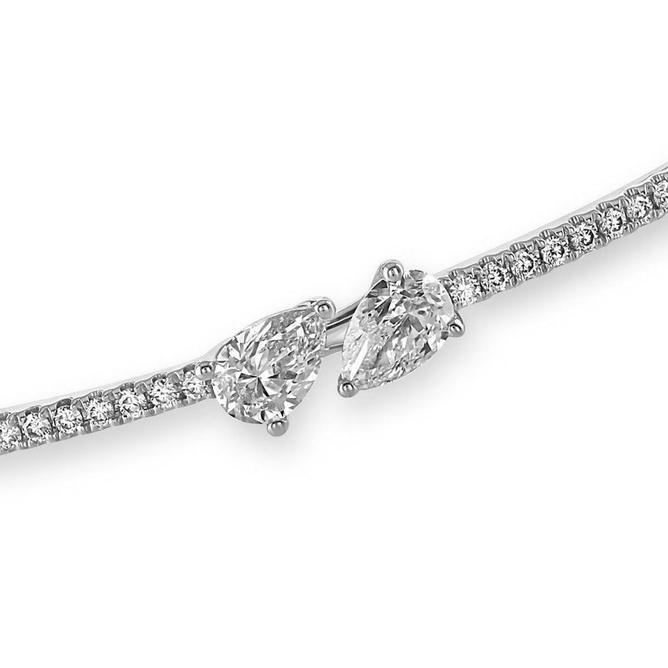 DMR Ditto White Gold Diamond Bangle Close Up