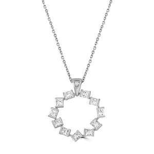 Hopscotch White Gold Large Diamond Circle Pendant