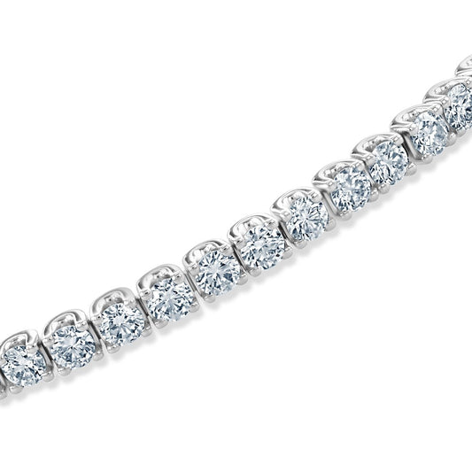 White Gold Round Brilliant Cut Diamond Tennis Bracelet at David M Robinson