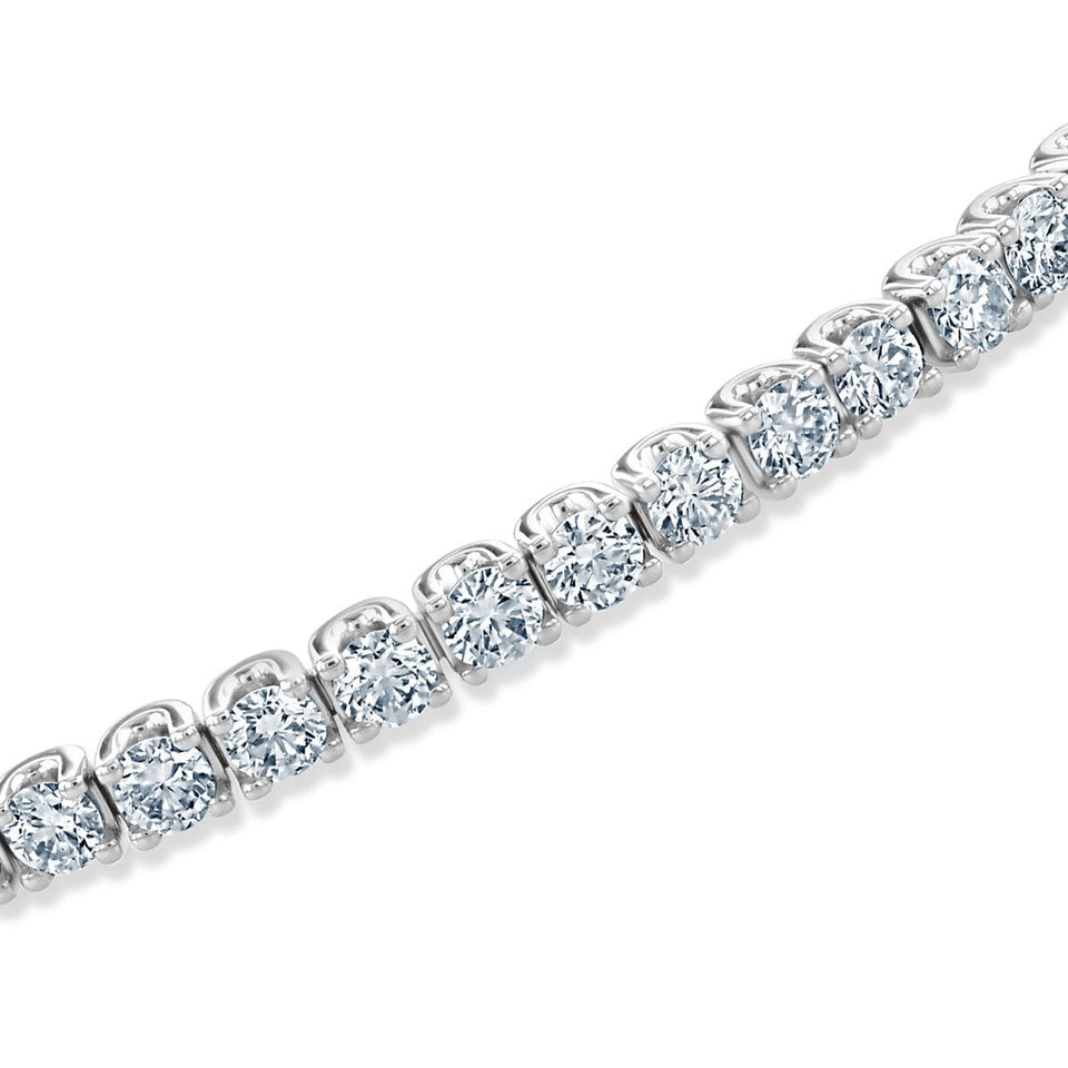 White Gold Round Brilliant Cut Diamond Tennis Bracelet at David M Robinson