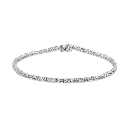 White Gold Round Brilliant Cut Diamond Tennis Bracelet at David M Robinson
