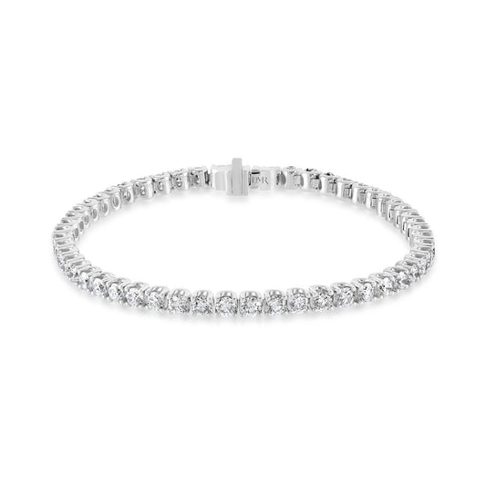 White Gold Round Brilliant Cut Diamond Tennis Bracelet at David M Robinson