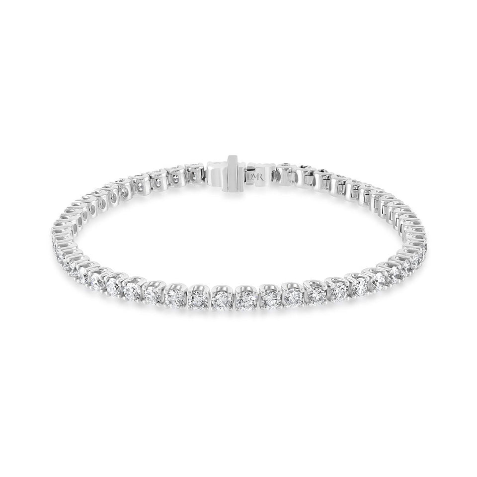 White Gold Round Brilliant Cut Diamond Tennis Bracelet at David M Robinson