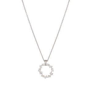 Hopscotch White Gold Diamond Small Circle Pendant