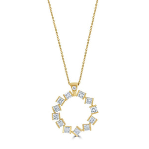 Hopscotch Yellow Gold 2.09ct Diamond Pendant