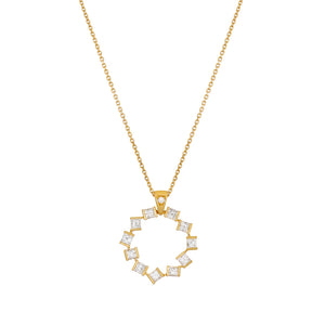 Hopscotch Yellow Gold 2.09ct Diamond Pendant