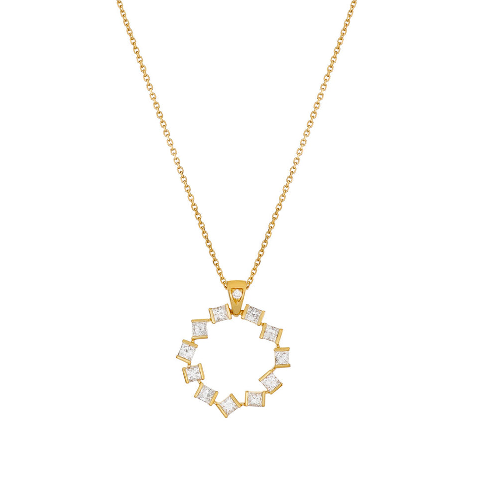 Hopscotch 18ct Yellow Gold 2.09ct Diamond Pendant at David M Robinson