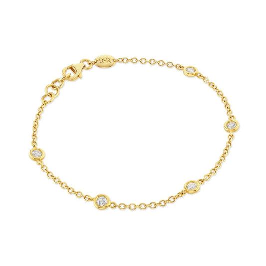 18ct Yellow Gold Diamond Bracelet at DMR