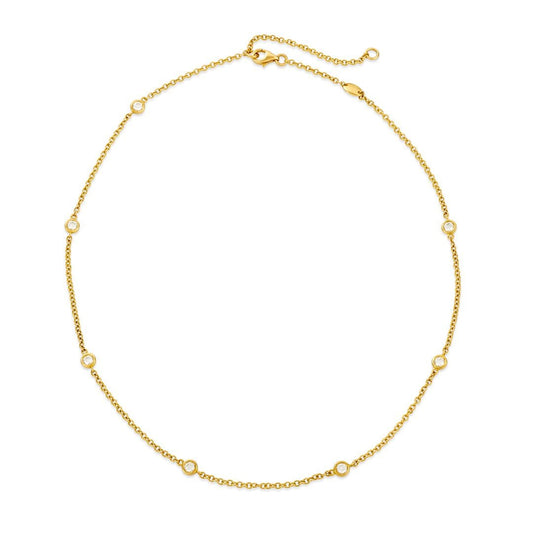 18ct Yellow Gold Diamond Necklace at DMR