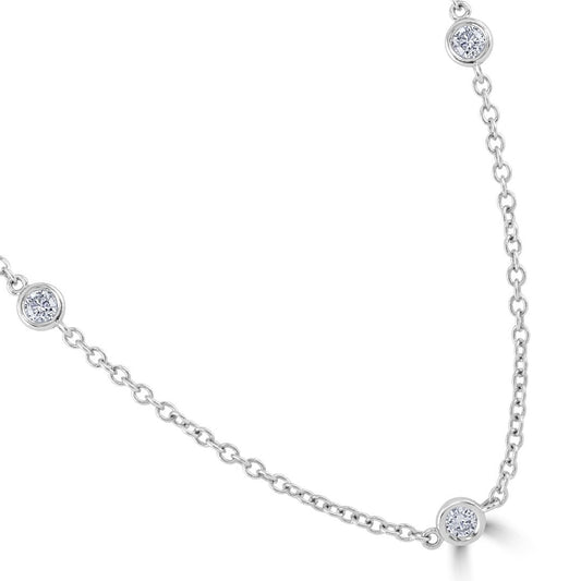 White Gold Spectacle Set Diamond Necklace at David M Robinson