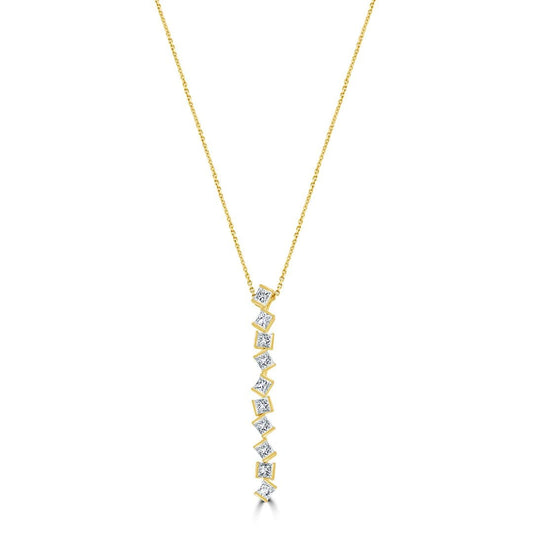 Hopscotch Yellow Gold Diamond Drop Pendant at David M Robinson