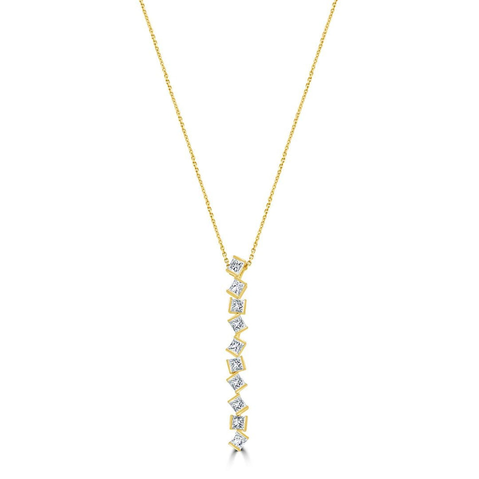 Hopscotch 18ct Yellow Gold Diamond Drop Pendant at David M Robinson