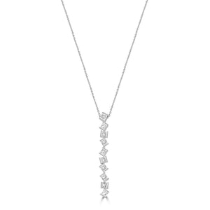 Hopscotch White Gold Diamond Drop Pendant