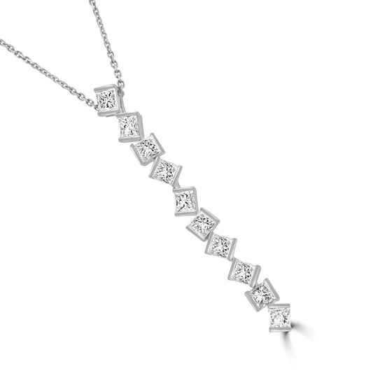 Hopscotch White Gold Diamond Drop Pendant at David M Robinson
