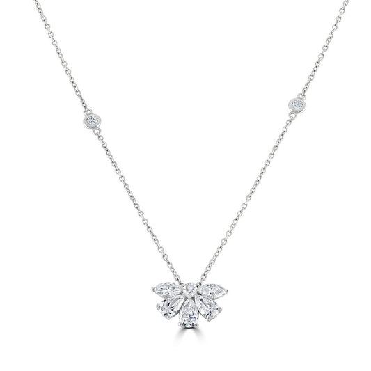 Pear, Marquise and Round Cut Diamond Pendant at David M Robinson
