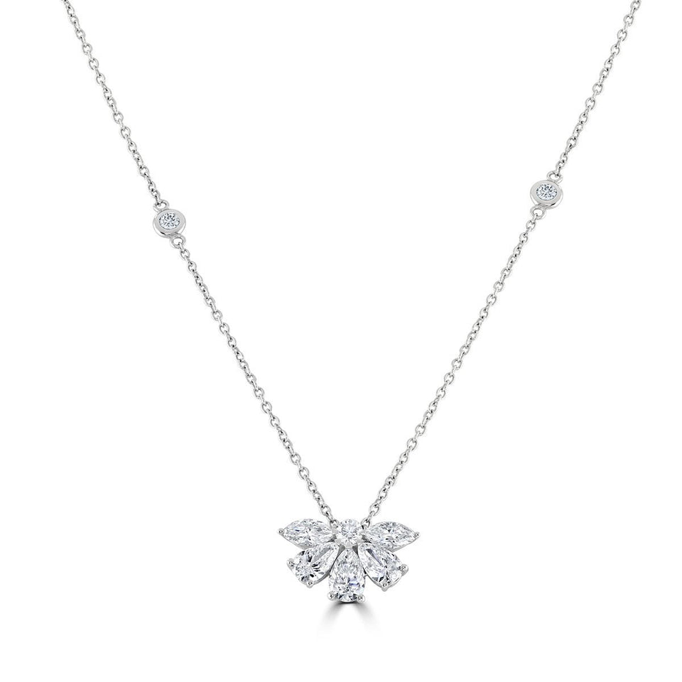 18ct White Gold Diamond Pendant at David M Robinson