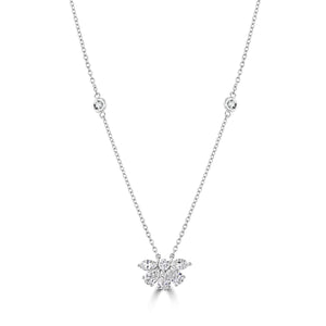 Pear, Marquise and Round Cut Diamond Pendant