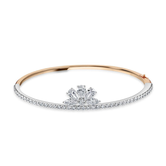 White Gold and Rose Gold Diamond Bangle at David M Robinson