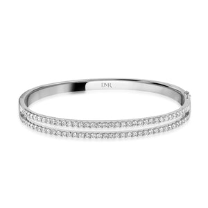 Love Lines Two Row White Gold Diamond Bangle