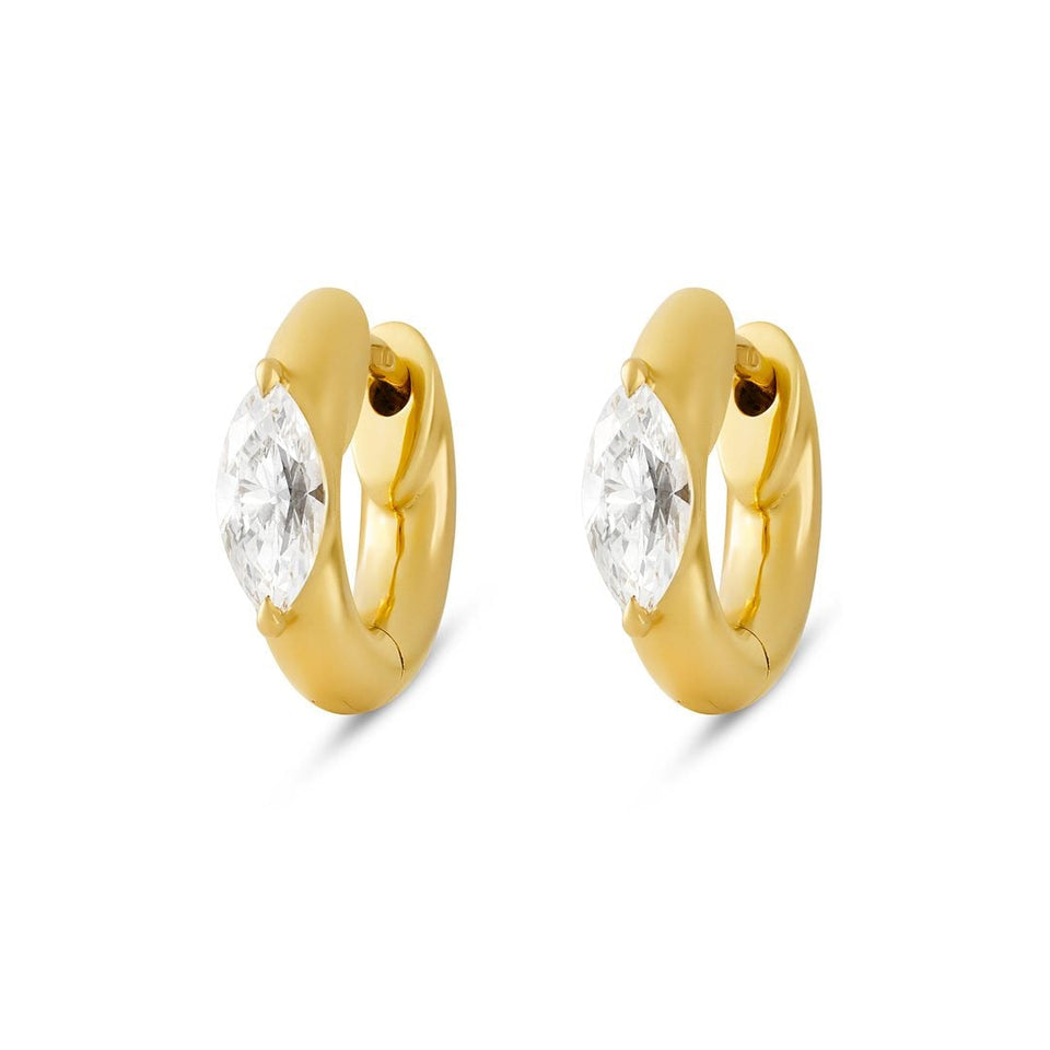 Day Diamonds 18ct Yellow Gold Marquise Cut Diamond Hoop Earrings at David M Robinson