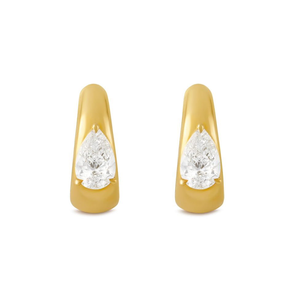 Day Diamonds 18ct Yellow Gold Pear Shape Diamond Hoop Earrings at David M Robinson