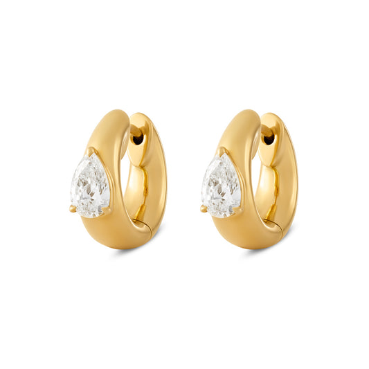 Day Diamonds 18ct Yellow Gold Pear Shape Diamond Hoop Earrings at David M Robinson