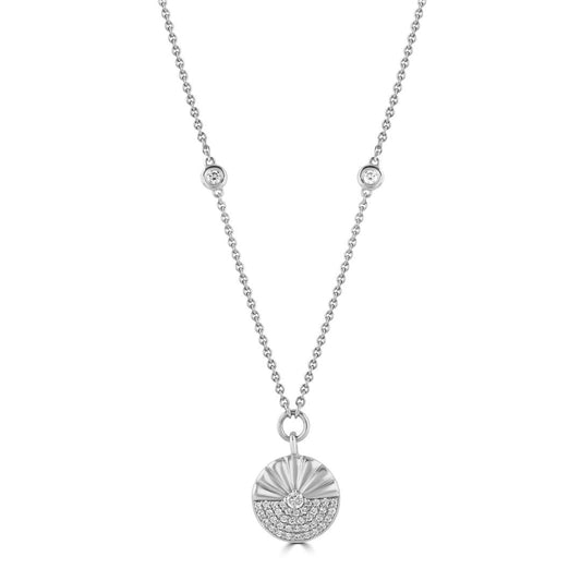 Alba White Gold Diamond Pendant at David M Robinson