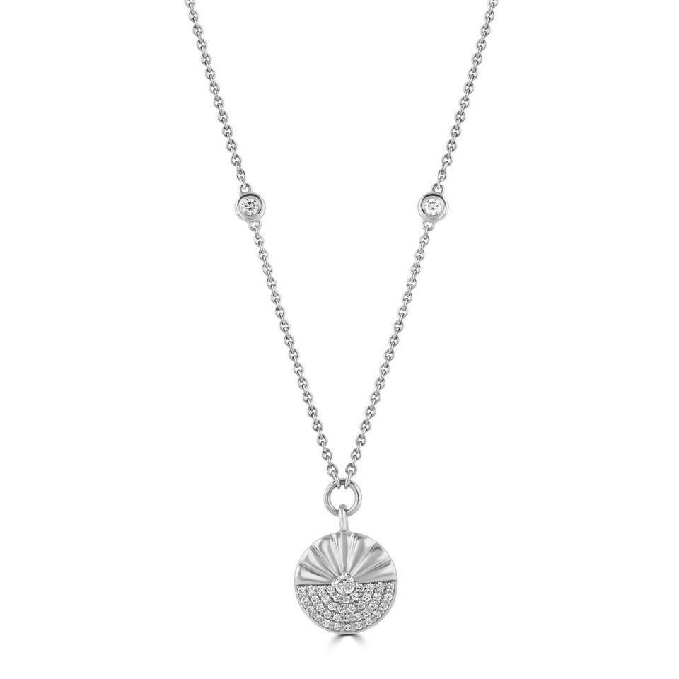 Alba 18ct White Gold Diamond Small Pendant at David M Robinson