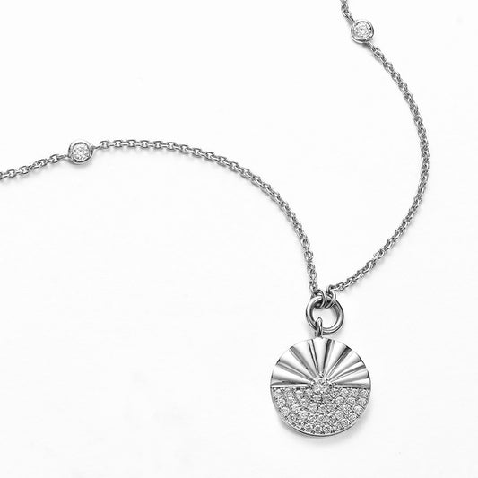 Alba 18ct White Gold Diamond Small Pendant at David M Robinson