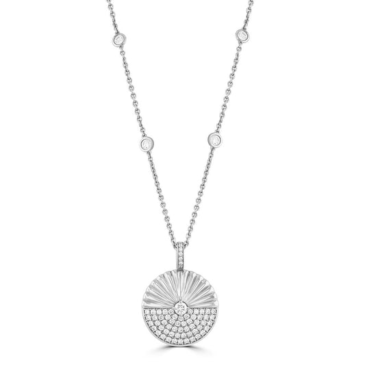 Alba White Gold Diamond Pendant at David M Robinson