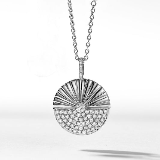 Alba 18ct White Gold Diamond Large Pendant at David M Robinson