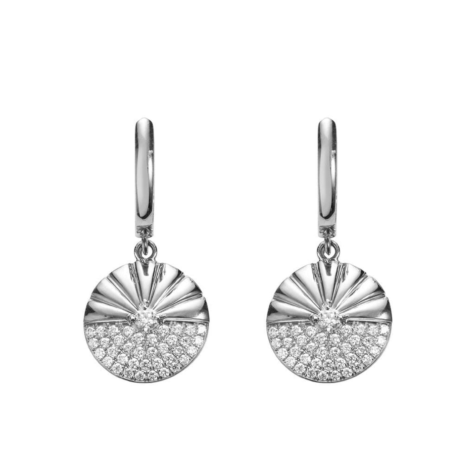 Alba 18ct White Gold Diamond Drop Earrings at David M Robinson