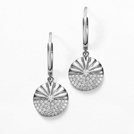 Alba 18ct White Gold Diamond Drop Earrings at David M Robinson