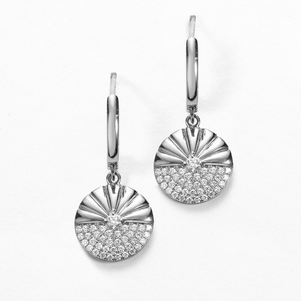 Alba White Gold Diamond Drop Earrings