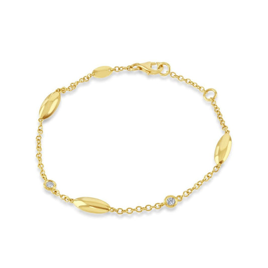 Amalfi Yellow Gold Diamond Bracelet at David M Robinson