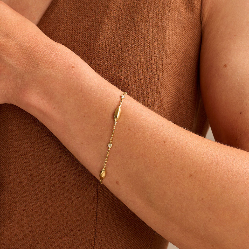 Amalfi 18ct Yellow Gold Diamond Bracelet at David M Robinson