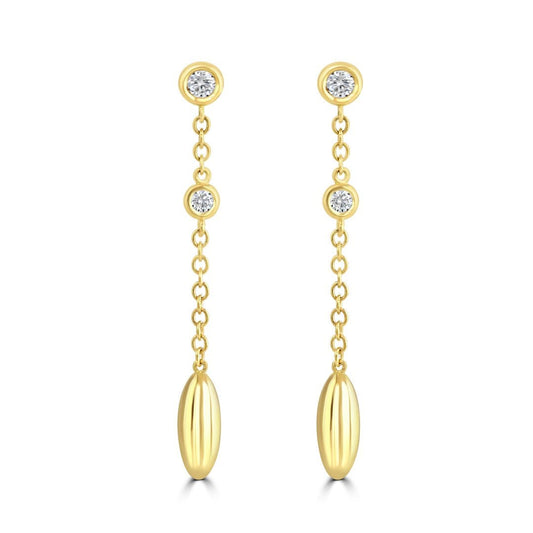 DMR Amalfi 18ct Yellow Gold 0.30ct Round Brilliant Cut Diamond Drop Earrings