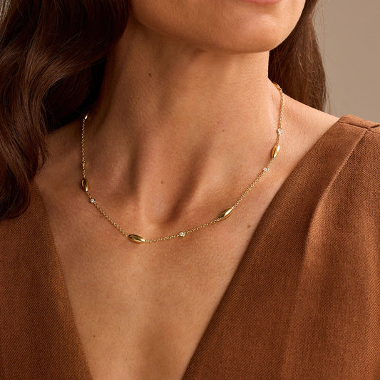 Amalfi 18ct Yellow Gold Diamond Necklace at David M Robinson