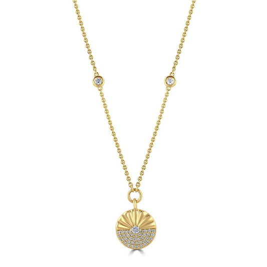 Alba Yellow Gold Diamond Pendant at David M Robinson