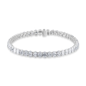 Platinum Oval Cut Diamond Bracelet