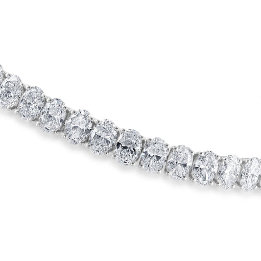 Platinum Oval Cut Diamond Bracelet at David M Robinson