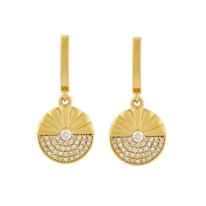 Alba Yellow Gold Diamond Drop Earrings