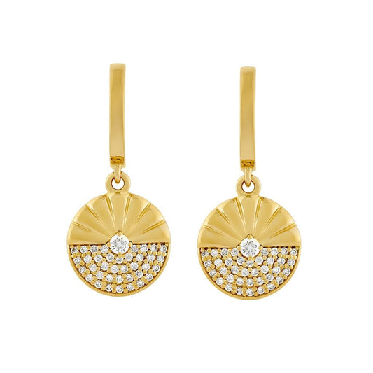 Yellow Gold Diamond Earrings at DMR