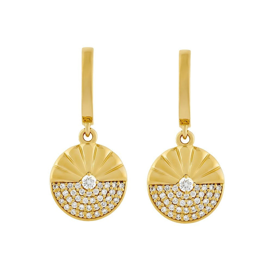 Alba 18ct Yellow Gold Diamond Drop Earrings at David M Robinson