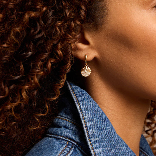 Alba 18ct Yellow Gold Diamond Drop Earrings at David M Robinson