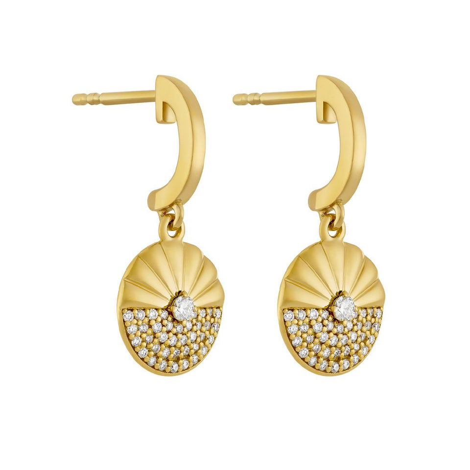 Alba 18ct Yellow Gold Diamond Drop Earrings at David M Robinson