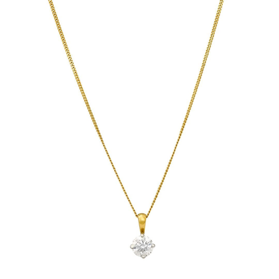 Yellow Gold Diamond Pendant at DMR