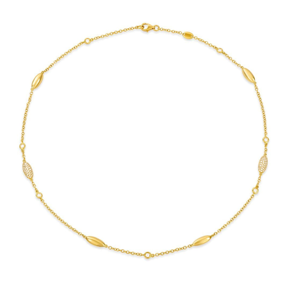 Amalfi Yellow Gold Diamond Necklace at DMR