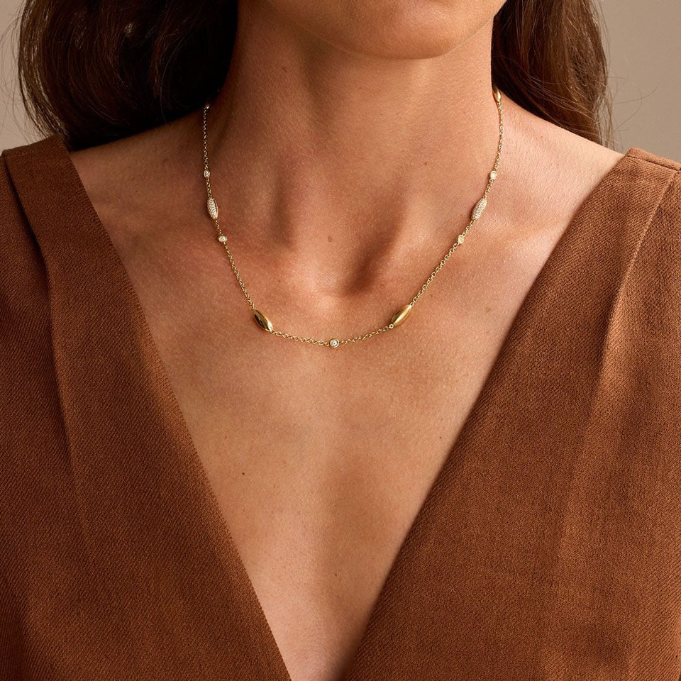 Amalfi Yellow Gold Diamond Necklace at DMR