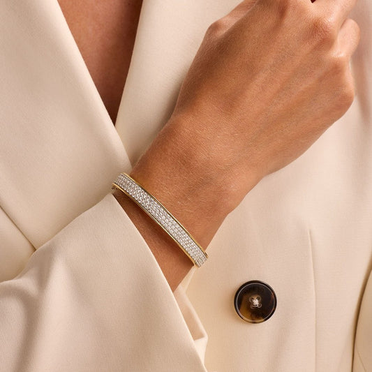 Yellow & White Gold Diamond Bangle at DMR